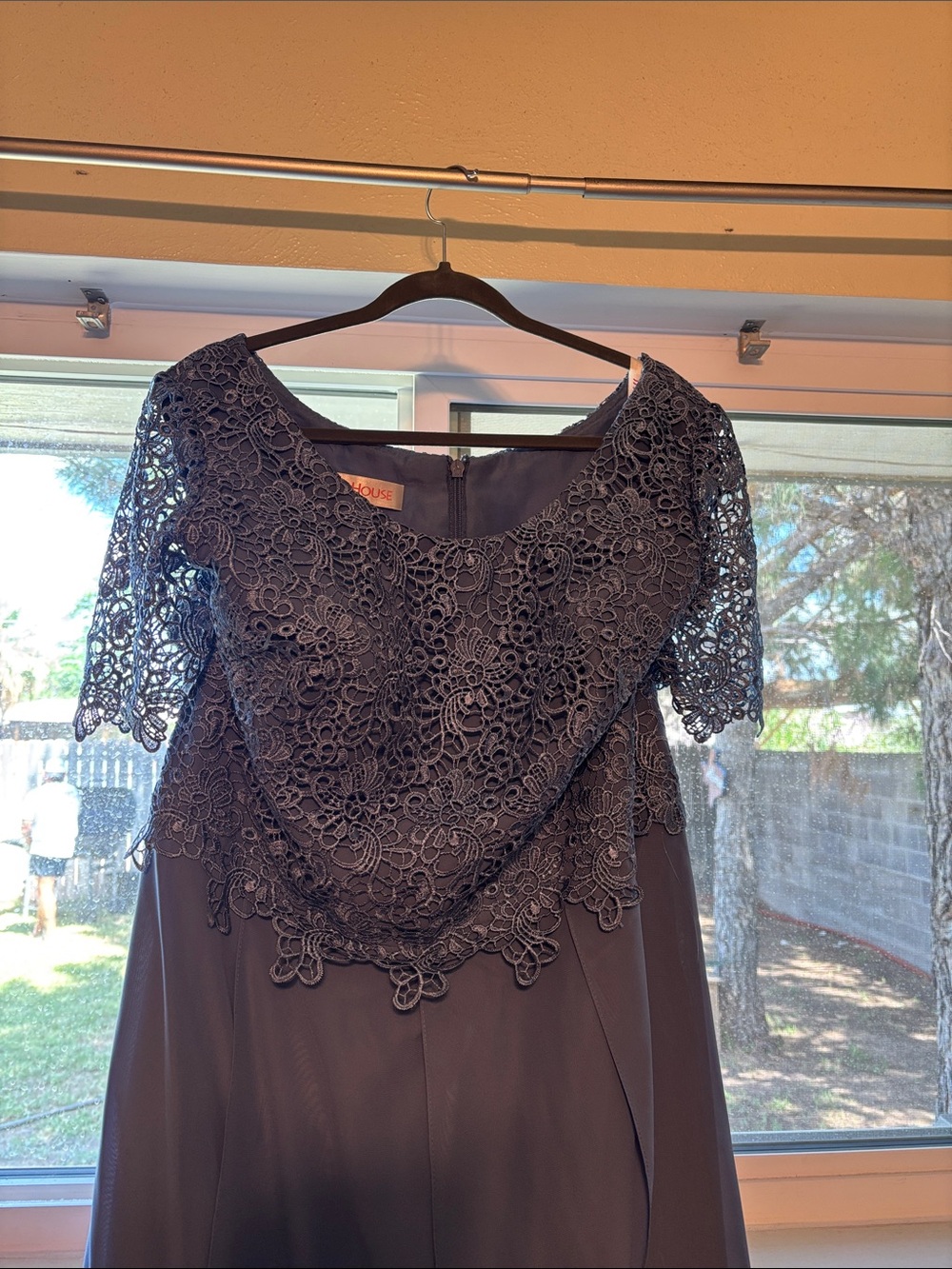 JJs House Navy Blue Lace Appliqué Long Sleeve Dress***20W size***